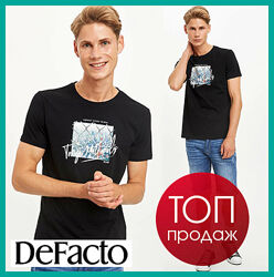 Черная мужская футболка Defacto / Дефакто Tokyo Metropolis