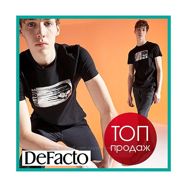 Черная мужская футболка Defacto/Дефакто с серебристым принтом-череп