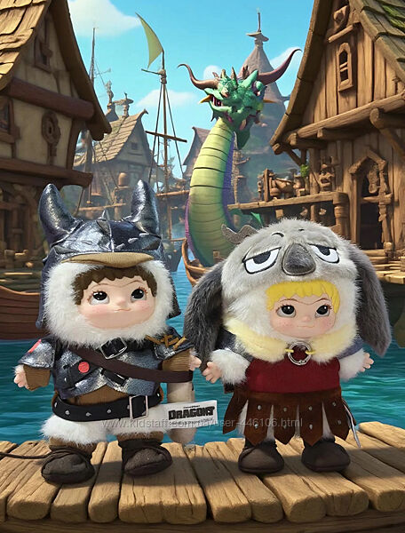 Оригинал. WAKUKU  Dragons  Иккинг и Астрид фигурка - брелок 21-22 см