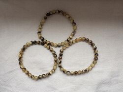 Браслет з балтійського цільного бурштину янтарь 3,84 г 6мм 15-17,5см