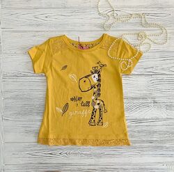 Детская футболка minoti сафари для девочки 2-4года