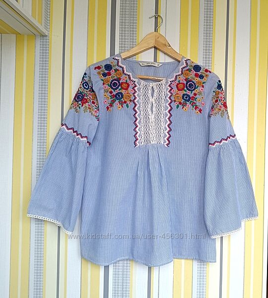 Сорочка р. L ZARA вишита рубашка вишиванка блуза бохо