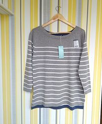 Кофта р. M-L Woolovers Англія реглан шовк бавовна лонгслив смужка жіноча