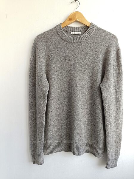 Светр р. M-L ZARA джемпер 100 вовна сірий