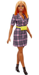 Кукла Barbie Fashionistas 161 Curvy Orange Hair Wearing Pink Plaid Dress