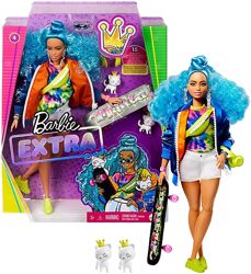  Кукла Барби  Экстра Модница со скейтбордом  Barbie Extra Голубые волосы