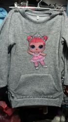 Свиншот на девочку, на флисе с LOL, новый, тепленький . р. 7, 8, 9 лет 