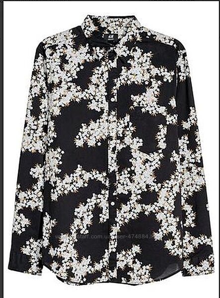 Сорочка квіткова бавовняна h&m розмір s унісекс