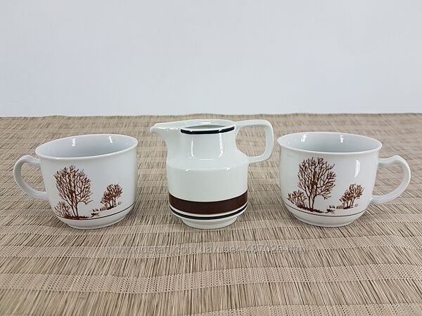 Винтажные кофейные чашки Tonika от KAHLAмолочник VEB Porzellanwerk Colditz