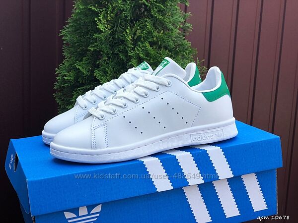 Кроссовки Adidas Stan Smith , белые с зеленым 37-41р
