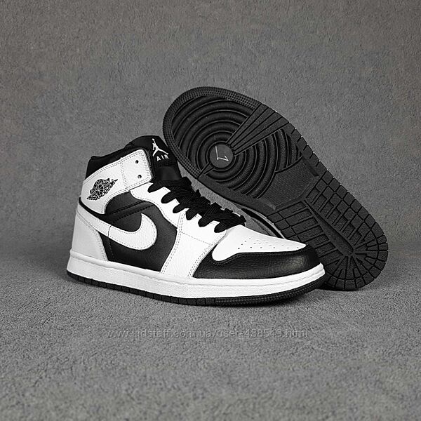 Кроссовки Nike Air Jordan, кожа, белые с черным 36-41р