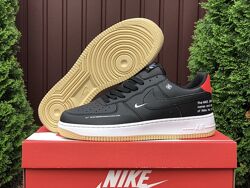 Кроссовки Nike Air Force,  черные с красным