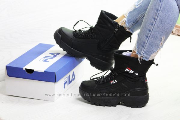  Зимние женские ботинки Fila black