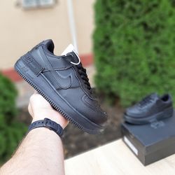  Зимние кроссовки Nike Air Force 1 Shadow черные, мех