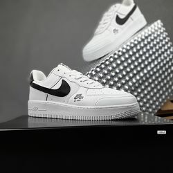  Кроссовки мужские Nike Air Force 1, белые с чёрным