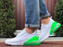 Кроссовки мужские Nike Air Max 270, белые с салатовым