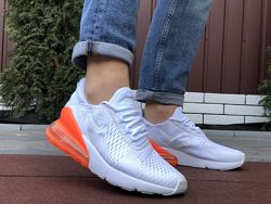 Кроссовки мужские Nike Air Max 270, белые с оранжевым