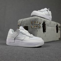  Кроссовки женские Nike air Force 1 , белые, кожа