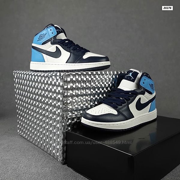 Кроссовки мужские Nike Air Jordan, белые с синим