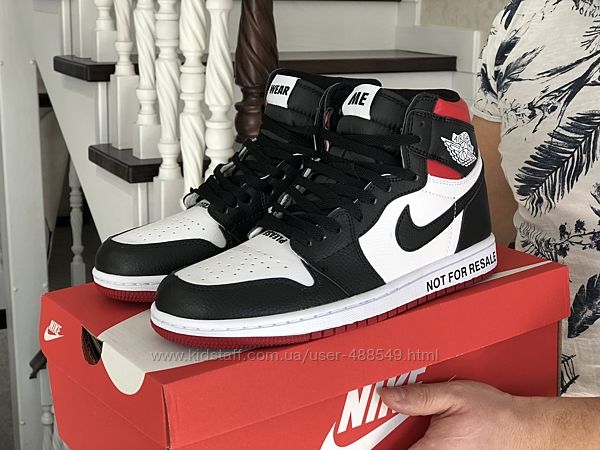 Кроссовки мужские Nike Air Jordan, белые с черным/красным