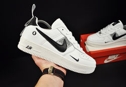  Кроссовки мужские Nike Air Force 1, белые с черным