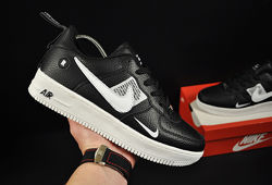 Кроссовки мужские Nike Air Force 1, черные с белым