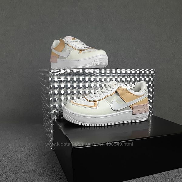 Кроссовки женские Nike Air Force 1 Shadow, белые с бежевым