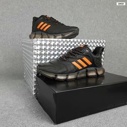 Кроссовки мужские Adidas Vento, чёрные с оранжевым