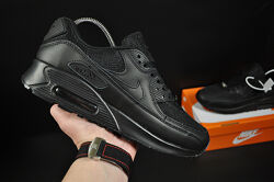 Кроссовки мужские Nike Air Max 90, черные, кожа/текстиль