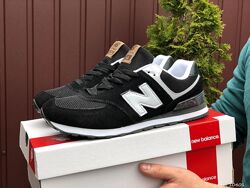 Кроссовки мужские New Balance 574, черные с белым