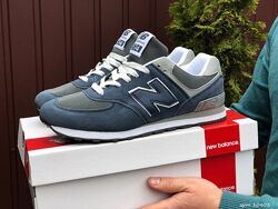 Кроссовки мужские New Balance 574, синие с серым