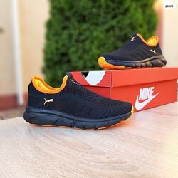 Кроссовки летние Puma, черные с оранжевым