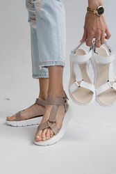 Босоножки женские кожаные летние белые Multi-shoes 