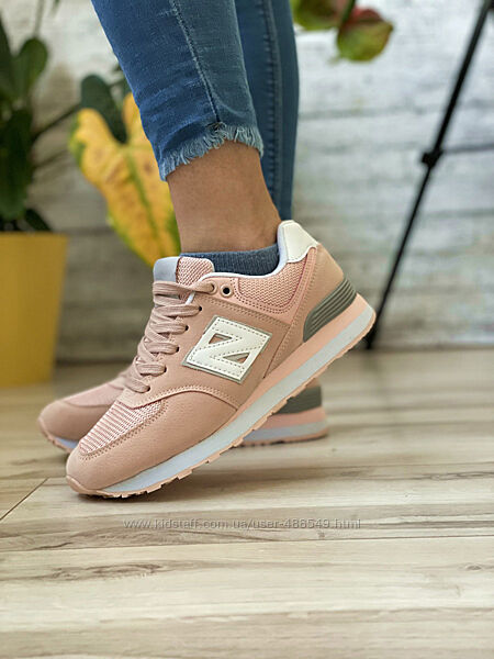 Кроссовки женские копия New Balance, пудровые