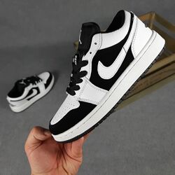 Кроссовки Nike Air Jordan 1 low, низкие белые с черным 36-41р