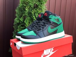 Кроссовки мужские Nike Air Jordan, черные с зеленым 41-45р