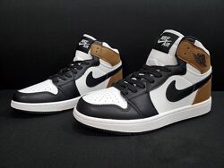 Кроссовки мужские Nike Air Jordan, белые с черным, коричневым