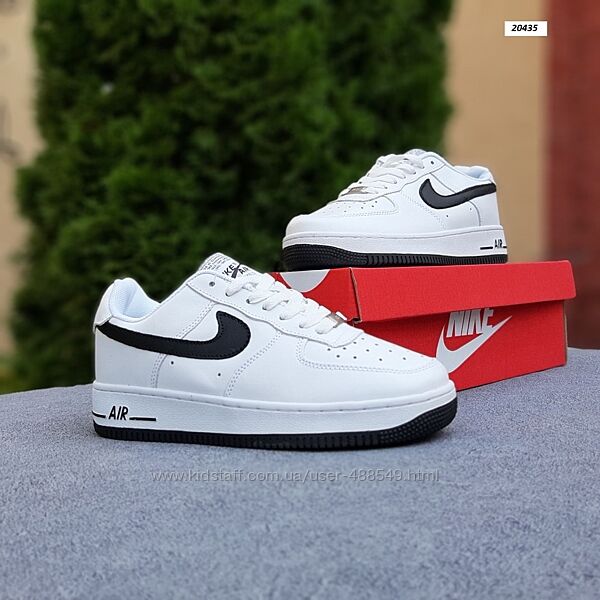 Кроссовки женские Nike Air Force 1, белые с чёрным