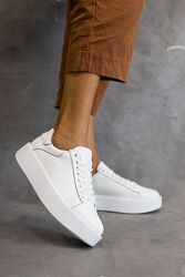 Кожаные женские кроссовки белые Emirro, 36-41р