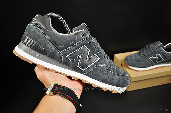 Кроссовки мужские New Balance 574, серые замш