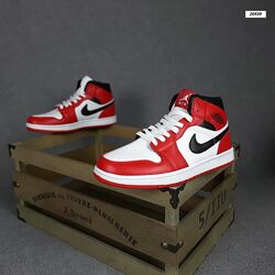 Кроссовки Nike Air Jordan, кожа, красные с белым, 36-41р
