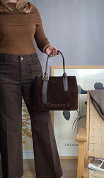 Замшева сумка 2 відділення Італія. Замшевая сумка Италия