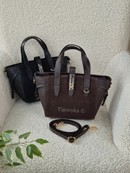 Італійська сумка тоут замша  шкіра, середній розмір. Замшевая сумка Италия