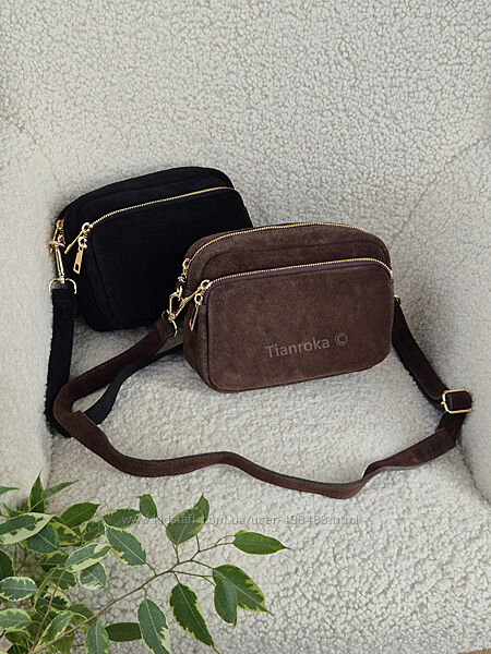 Італійська замшева сумка кросбоді. Замшевая сумка кроссбоди