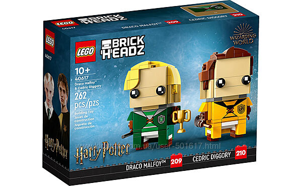 Конструктор Лего LEGO Brick Headz Драко Мелфой і Седрик Діґґорі 40617