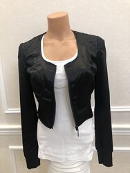 Бомбер, пиджак черный атласный с длинным рукавом. размер  S,  Tally-Weijl
