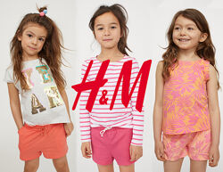 Шорти бавовняні в ассортименті для дівчат 2-6 років фірми H&M Швеція
