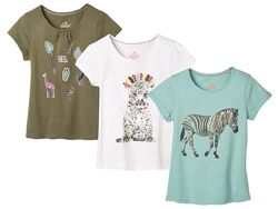 Набори з 3-х футболок для дівчат 1-2 роки фірми Lupilu Німеччина