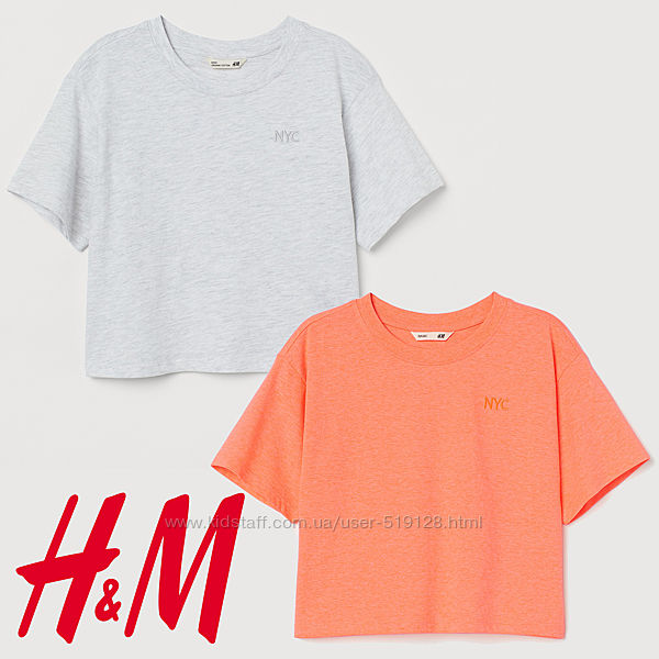 Однотонні футболки для дівчат 8-14 років від H&M Швеція