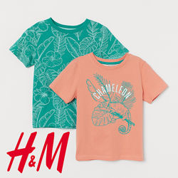 Комплекти з 2х футболок для хлопців 2-6 років від H&M Швеція